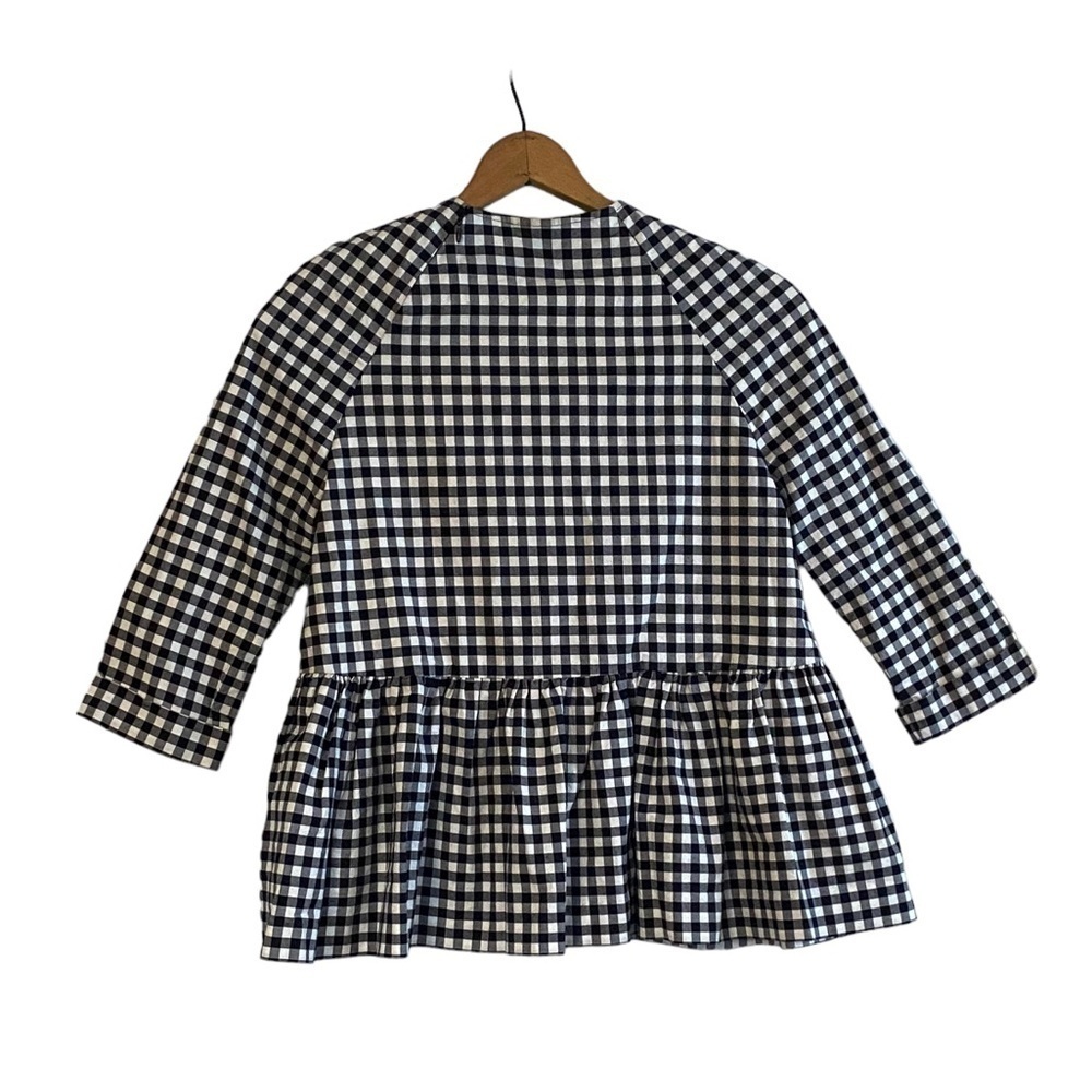 Victoria Beckham for Target Black and White Gingham Peplum Blouse Size XS - Picture 2 of 6